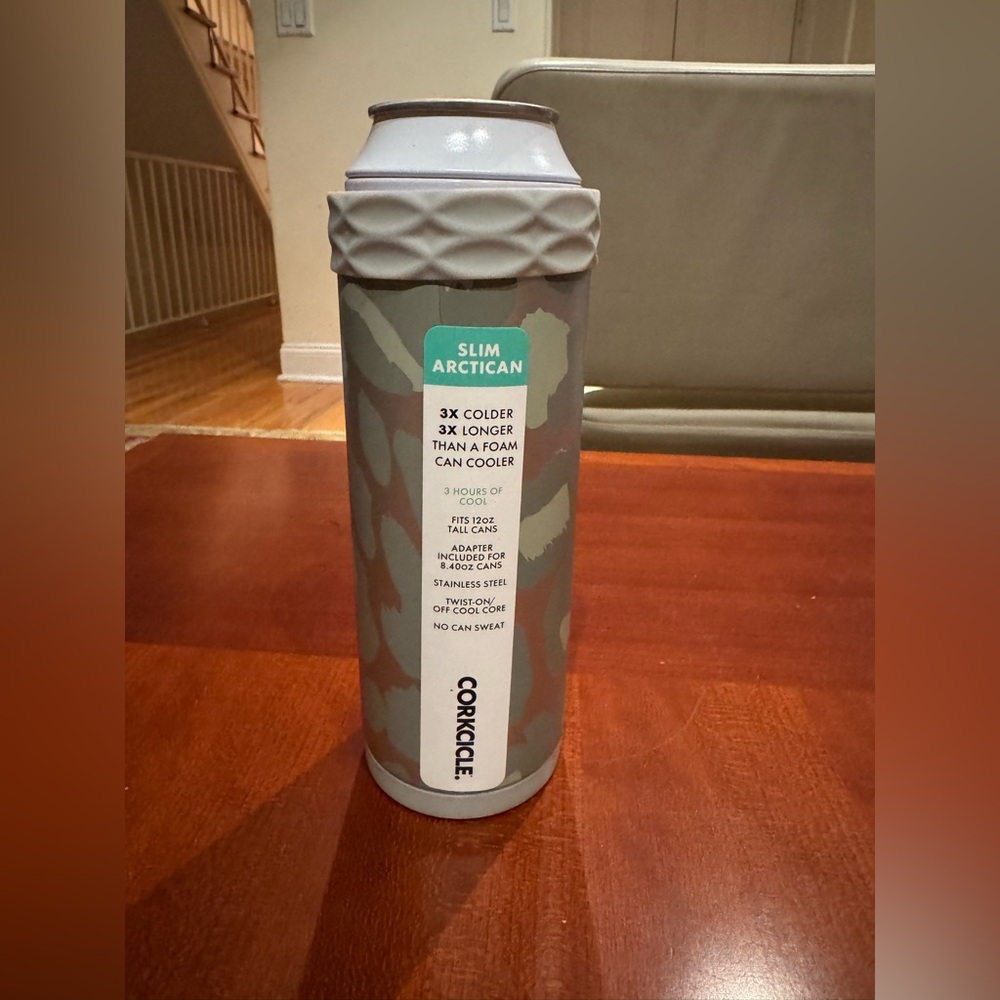 CORKCICLE COLD CAN HOLDER - Beautiful Grey Pattern Stainless Steel